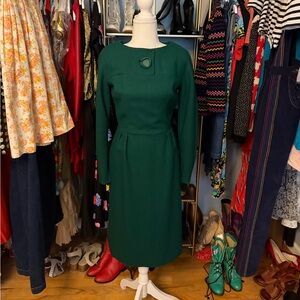 Vintage Wool Wiggle Dress - Size XS